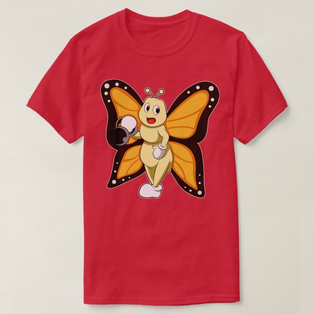 Butterfly vid Bodybuilding med Dumbbell T Shirt (Design framsida)