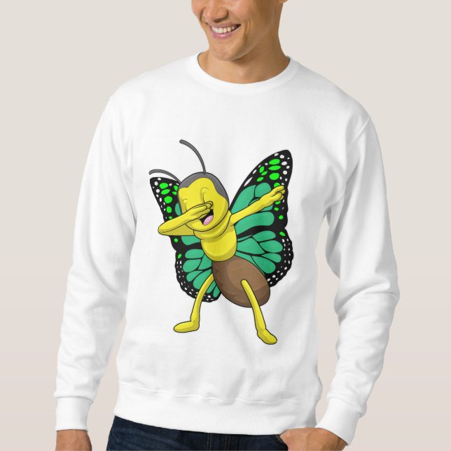 Butterfly vid Hip hop Dance Dab Lång Ärmad Tröja (Framsida)