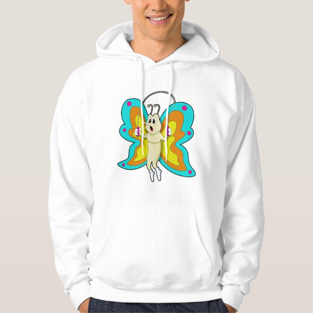 Butterfly vid jumpingrep Fitness Hoodie (Framsida)