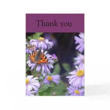 Butterfly vid vila på Tack Card för blommor