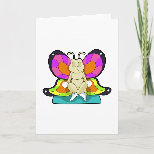 Butterfly vid Yoga i Kor-legged Kort (Framsida)