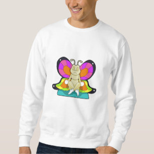 Butterfly vid Yoga i Kor-legged Lång Ärmad Tröja
