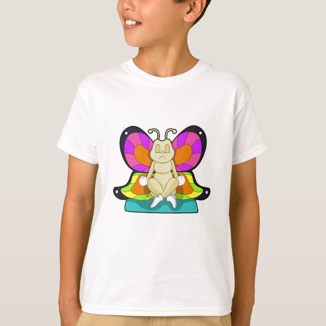 Butterfly vid Yoga i Kor-legged T Shirt (Framsida)