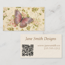Butterfly & Vines Shabby chic QR-kod