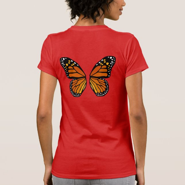 Butterfly Vingar Dam T-shirt Cute Butterfly Tee (Baksida)