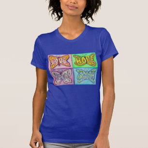 Butterfly Vingar Inspirational Ord Art Tee Shirts