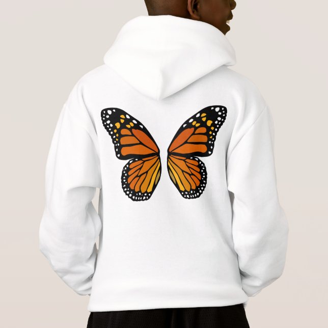 Butterfly Vingar Kids Hoodie Butterfly Sweatshirt T-shirt (Baksida)