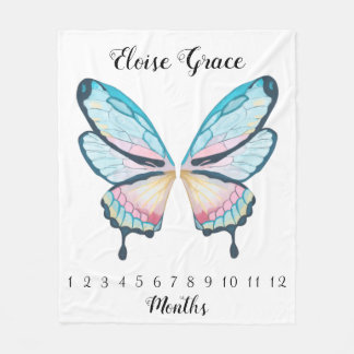 Butterfly Vingar Milestone Blanket Fleecefilt
