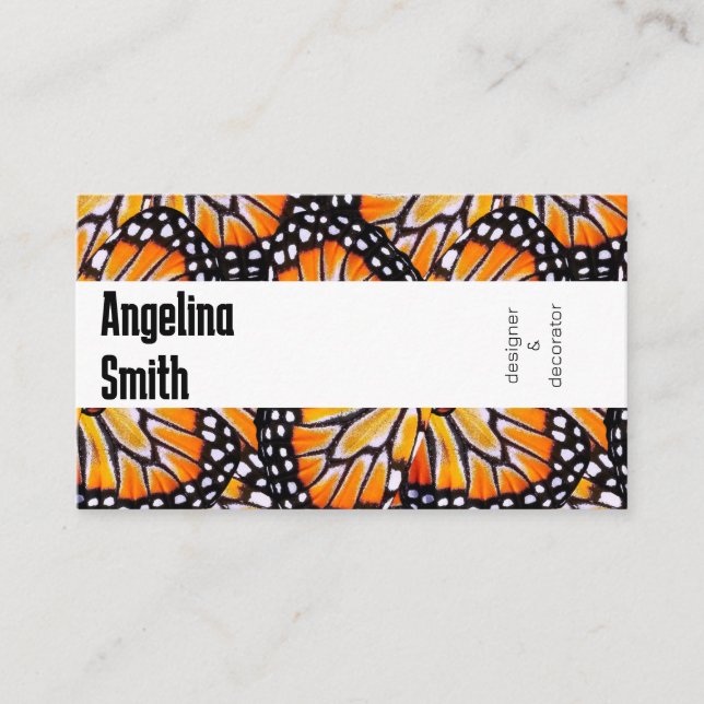 Butterfly vingar monarch, färglös modern visitkort (Framsida)