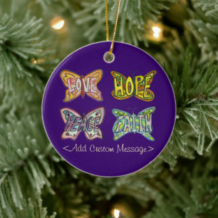 Butterfly Vingar Ord Art Pendant Ornaments Julgransprydnad Keramik