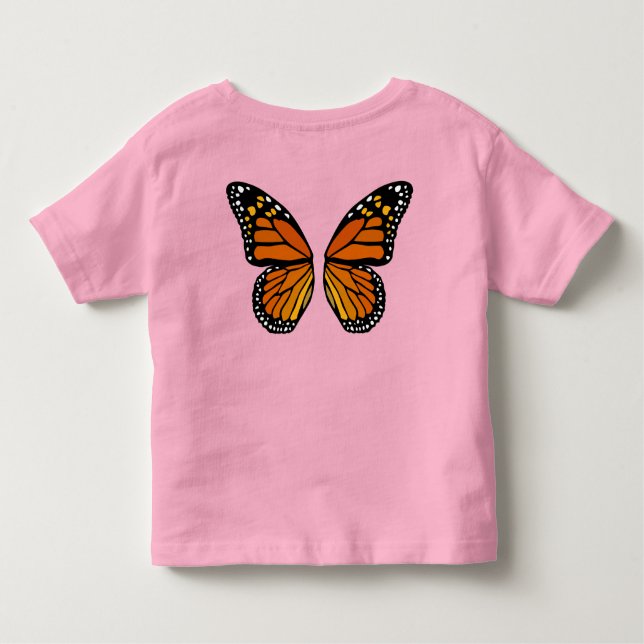 Butterfly Vingar Småbarn T-shirt Cute Butterfly Te (Baksida)
