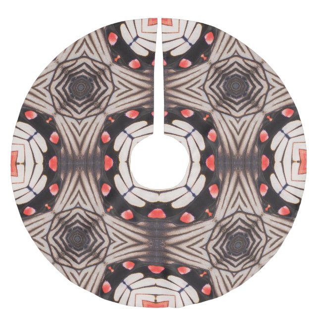 Butterfly Vingar: Vackert, sömlöst Mönster Julgransmatta Borstad Polyester (Framsidan)