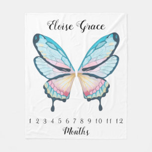 Butterfly Vinge Milestone Blankett  Fleecefilt