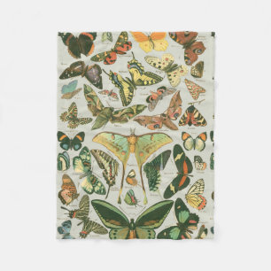 Butterfly Vintage Antique Butterflies Art Fleecefilt