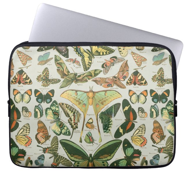 Butterfly Vintage Antique Butterflies Art Laptop Fodral (Framsidan)