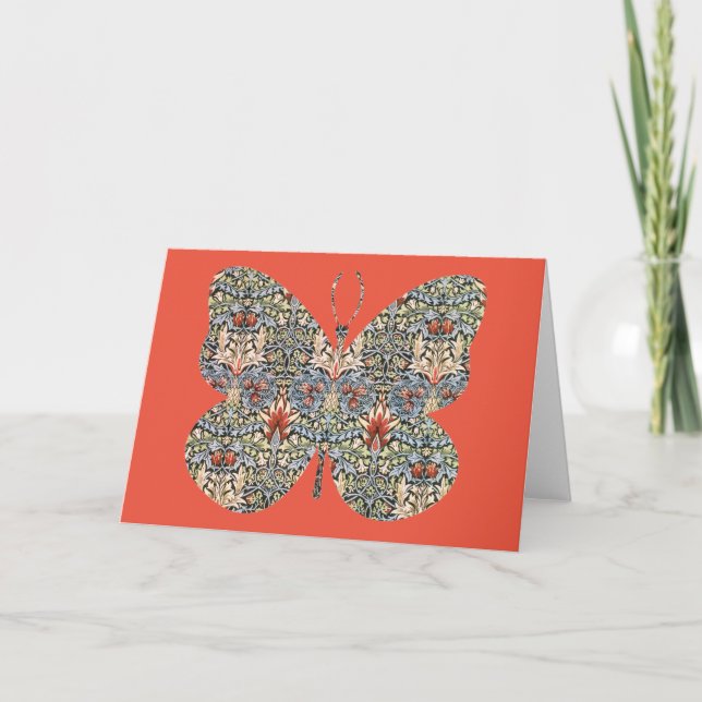 Butterfly Vintage Blommigt Card Series 8 Kort (Framsida)