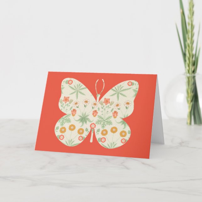 Butterfly Vintage Blommigt Card Series 9 Kort (Framsida)