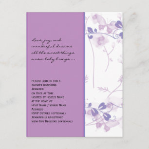 Butterfly Visions in Lilac Baby Shower-inbjudan Inbjudningar