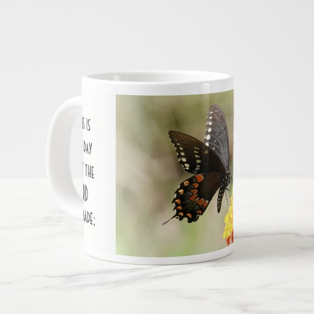 Butterfly w/ verse; Psalm 118:24 Jumbo Mugg (Framsida vänster)