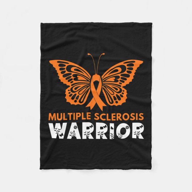 Butterfly Warrior Många Sclerosis Awareness Ora Fleecefilt (Framsidan)