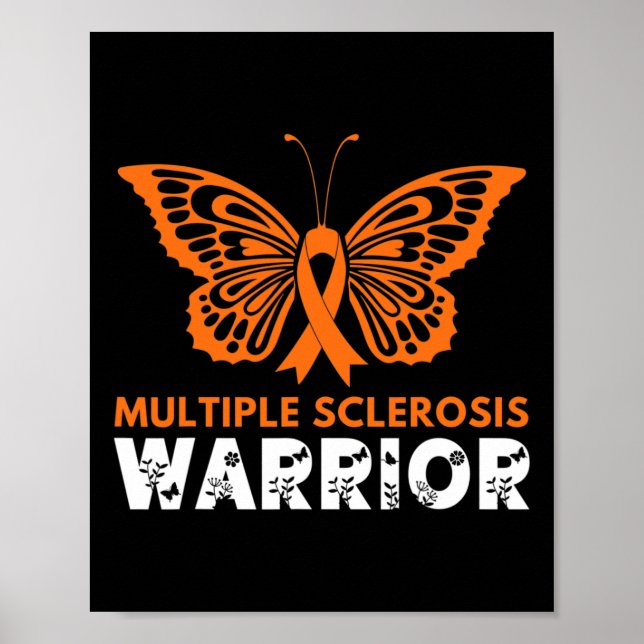 Butterfly Warrior Många Sclerosis Awareness Ora Poster (Framsidan)