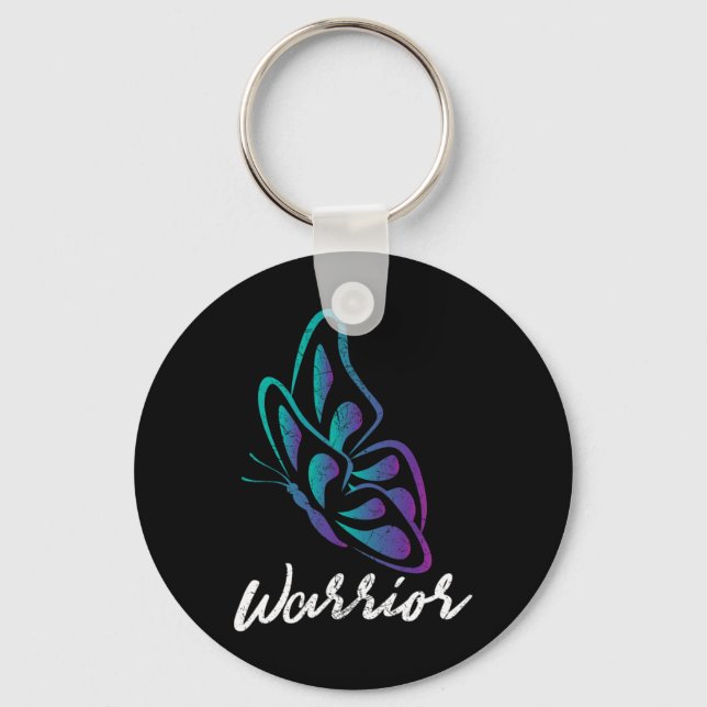 Butterfly Warrior - Suicide Prevention Awareness Nyckelring (Framsida)
