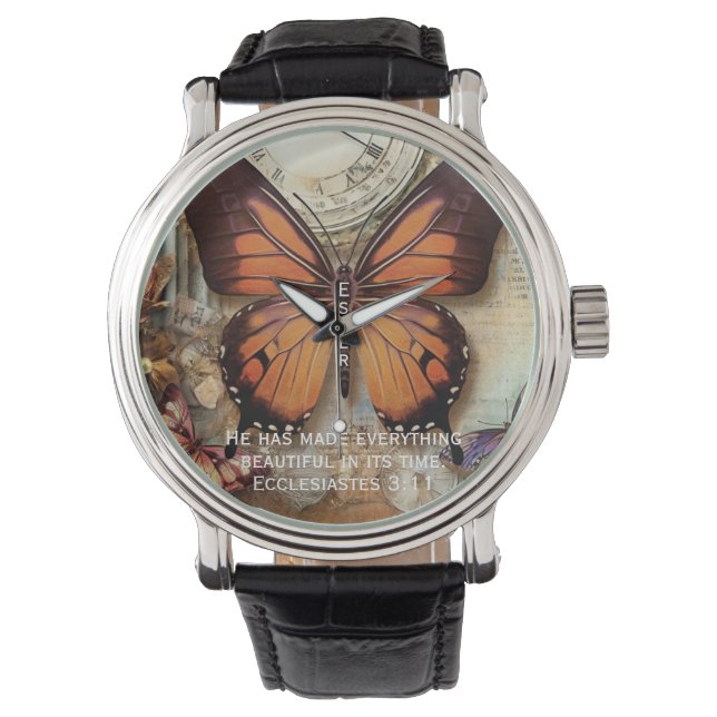 Butterfly Watch Ecclesiastes 3:11  Armbandsur (Framsida)
