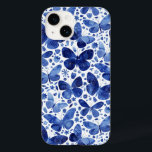 Butterfly Watercolor Blue<br><div class="desc">Filmmålning med indigo-blå och vit vattenfärgsfjäril för att utföra din mobila. Originalkonst av Nic Squirrell.</div>