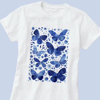 Butterfly Watercolor Blue T-Shirt