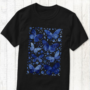 Butterfly Watercolor Blue T Shirt