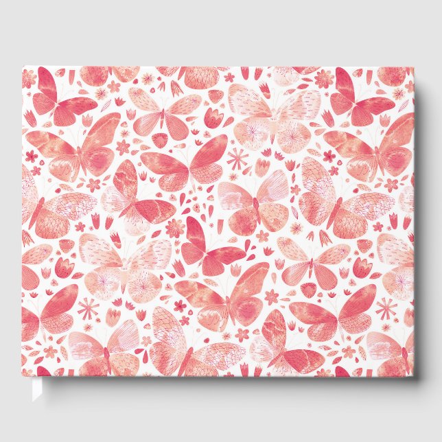 Butterfly Watercolor Gästböcker (Framsida)