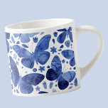 Butterfly Watercolor Indigo Blue<br><div class="desc">Indigo-blå och vit modern vattenfärgsfjäril-målning.</div>