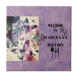 Butterfly Watercolor Kakelplatta