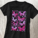 Butterfly Watercolor Magenta Rosa T-Shirt<br><div class="desc">rosa av magenta och  av butterfly-målarfärg med vit vattenfärg. Originalkonst av Nic Squirrell.</div>