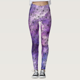 Butterfly Watercolor Mönster Lila Leggings