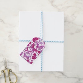 Butterfly Watercolor Rosa Gift-Märkre Presentetikett