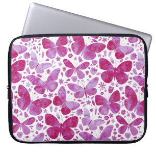 Butterfly Watercolor Rosa Laptop sleeve