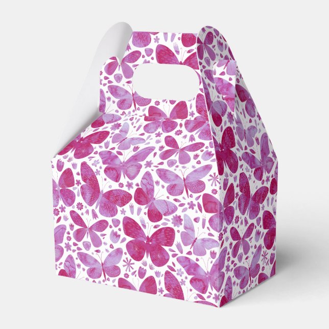 Butterfly Watercolor Rosa Presentaskar (Framsidan Sidan)