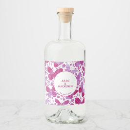 Butterfly Watercolor Rosa Spritflaskor Etikett