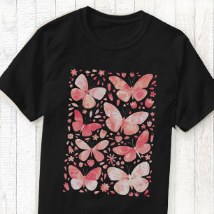 Butterfly Watercolor Rosa T-Shirt