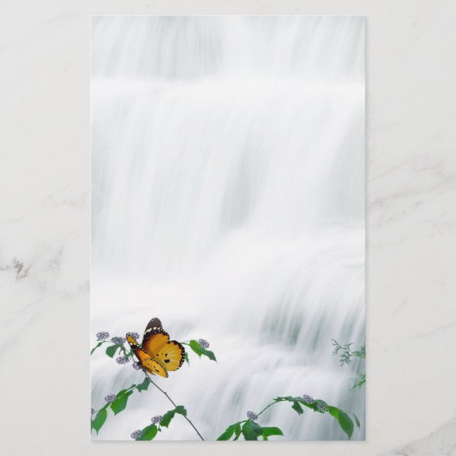 Butterfly & Waterfall Bröllop Stationery Brevpapper (Framsida)