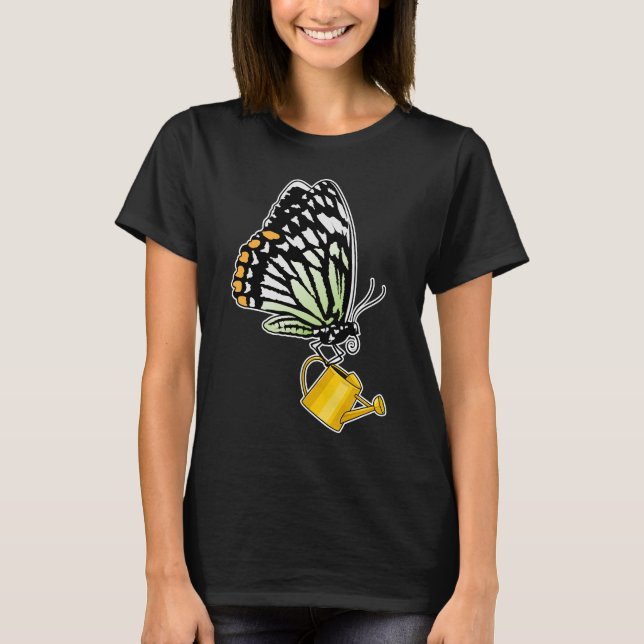 Butterfly Watering kan T Shirt (Framsida)