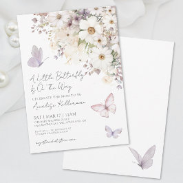 Butterfly WildblomBaby Shower Inbjudningar