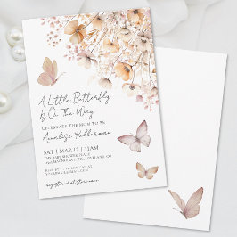 Butterfly WildblomBaby Shower Inbjudningar