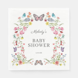 Butterfly WildblomBaby Shower Pappersservett