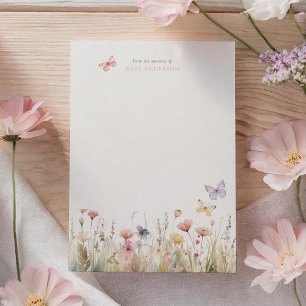 Butterfly WildblomBaby Shower Tack Kort