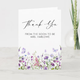 Butterfly Wildblomma - tack för ditt mappade gratu Kort