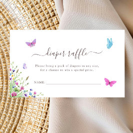 Butterfly WildblommBaby Shower Raffle Tilläggskort