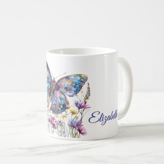 Butterfly & Wildblommor Coffee Mugg (Framsida höger)