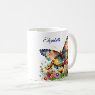 Butterfly & Wildblommor Coffee Mugg